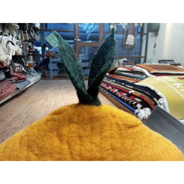 Orange Color Hand Felted Eco-Friendly Felt Cat House - Image 4