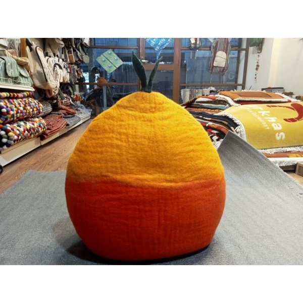Orange Color Hand Felted Eco-Friendly Felt Cat House - Image 5