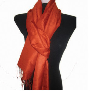 Orange Silk Scarves Handmade For Women