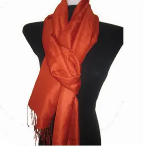 Orange Silk Scarves Handmade For Women