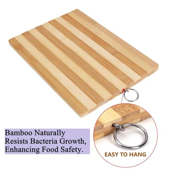 Organic Bamboo Chopping Cutting Wooden Board Extra Large 38x26 cm - Image 2