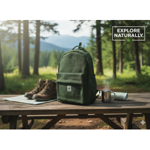 Organic Hemp Backpack: 30x42x13cm Vintage Style for Everyday Use