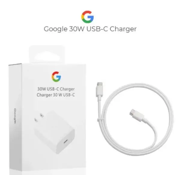 Original Google 30W USB-C Fast Charger with Type-C Cable | Genuine Google Pixel Adapter | Power Delivery 3.0 | Fast Charging for Pixel Phones & USB-C Devices