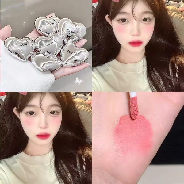 Ouoii Lavender Matte Liquid Blush Velvet Heart Shaped Face Pigment - Image 2