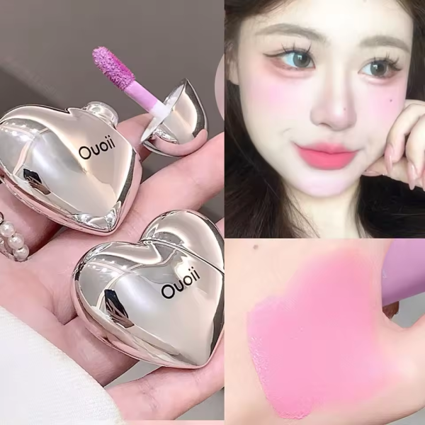 Ouoii Lavender Matte Liquid Blush Velvet Heart Shaped Face Pigment - Image 3