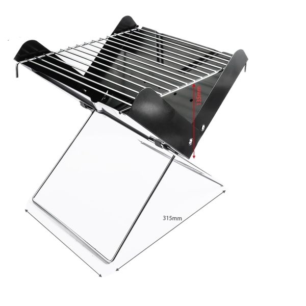 Outdoor Portable Folding Bbq Grill Barbeque Garden Camping Cooking Stainless Charcoal Carbon Oven - Image 4