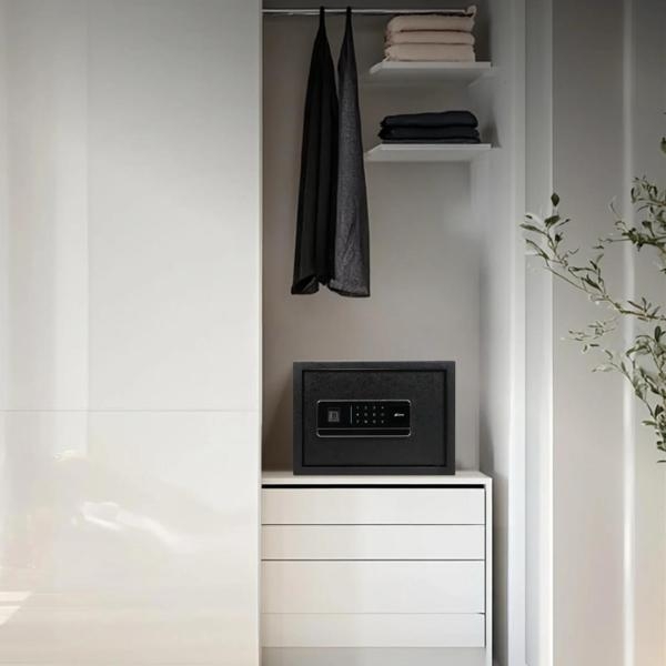 OZONE Bio Vault Life 16 - Black | Wi-Fi Safe Locker for Home & Office – Fingerprint Lock, 3-in-1 Unlocking (OzoLife App, Fingerprint & Password), Size: 250H x 350W x 250D mm, Weight: 9.5 kg, 2-Year Warranty - Image 2
