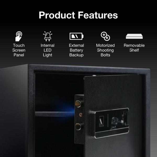 OZONE Bio Vault Life 30 - Black | Wi-Fi Safe Locker for Home & Office – Fingerprint Lock, 3-in-1 Unlocking (OzoLife App, Fingerprint & Password), Size: 320H x 400W x 320D mm, Weight: 13.5 kg, 2-Year Warranty - Image 4