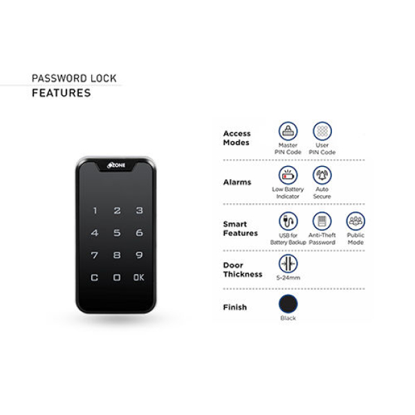 OZONE  Digital Locks ( OZFL-201-PW) - Image 2