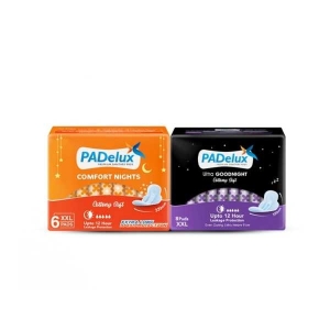 Padelux Combo Pack Of Sanitary Pads Comfort Nights Xxl 320 Mm + Sanitary Pads Ultra Goodnight Xxl