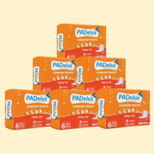 PADelux Sanitary Pads Comfort Nights XXL 320mm- 6 Pads ( Set of 6 )