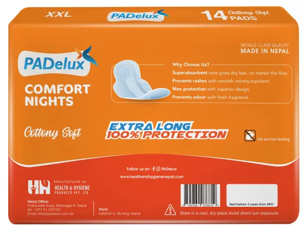 PADelux Sanitary Pads Comfort Nights XXL (Pack of 1) 14 Pads Soft and Cottony - Image 2