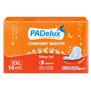 PADelux Sanitary Pads Comfort Nights XXL (Pack of 1) 14 Pads Soft and Cottony