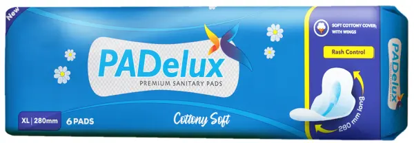PADelux Sanitary Pads Cottony Soft XL 280 mm - 6 Pads