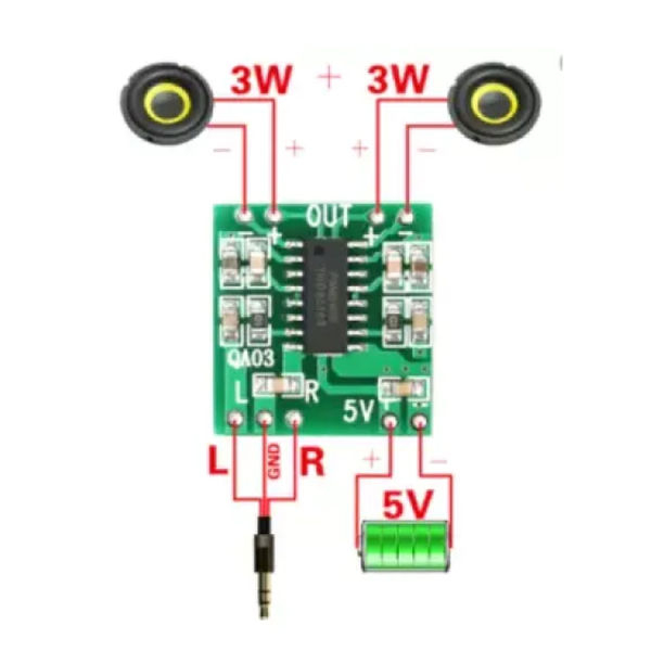 PAM8403 PAM 8403 ICMs Digital Amplifier Board/kit, 3 watt, Audio board with 2 Speaker Stereo Output, 5V dc Input - Image 3