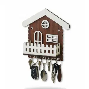 Patio Key Holder Wooden Made Cute Home Design Key holder Simple and Clean Wall Decor with Key Hanger In Brown