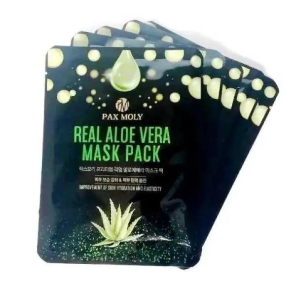 Pax Moly Real Aloe Vera Mask Pack – 5 Sheet Set - Image 3