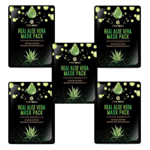Pax Moly Real Aloe Vera Mask Pack – 5 Sheet Set