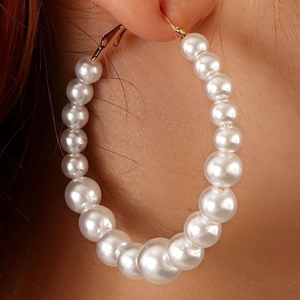 Pearl Hoop Earring - Image 2