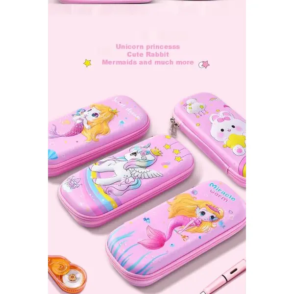 Pencil Purse/ Pink 3D Unicorn design Pencil Case - Image 4