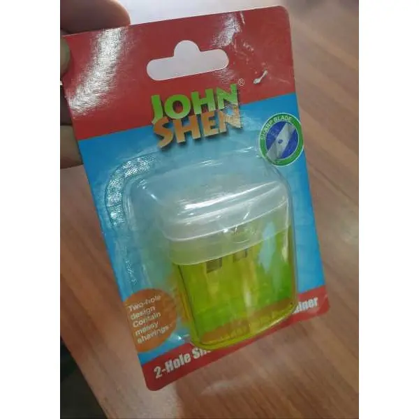 Pencil Sharpenner/ John Shen 2- Hole Pencil Sharpenner with Container - Image 2