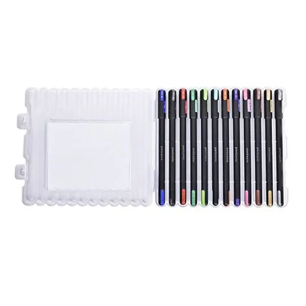 Pentonic Multicolor Gel Pen With Hard Box Case Set Of 12 Pcs By Mitrata - Image 4