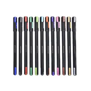 Pentonic Multicolor Gel Pen With Hard Box Case Set Of 12 Pcs By Mitrata