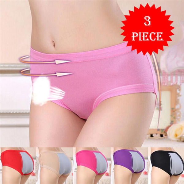 Period Panties Women 3 Set Reusable Menstrual Cups Eco-Friendly Sanitary Napkin Underwear for Women Period Proof Panties - Image 2
