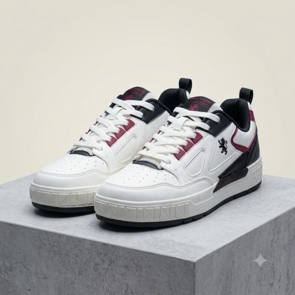 PERO RSLO73A x Red Tape Men's Classic Sneakers - Off-White/Burgundy - Image 2
