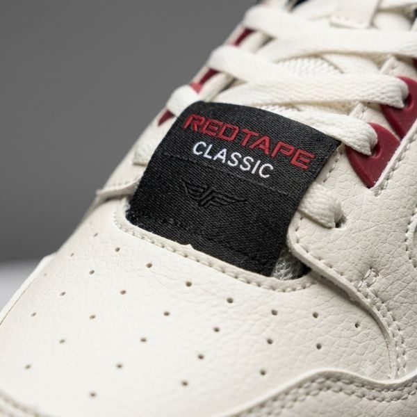 PERO RSLO73A x Red Tape Men's Classic Sneakers - Off-White/Burgundy - Image 4