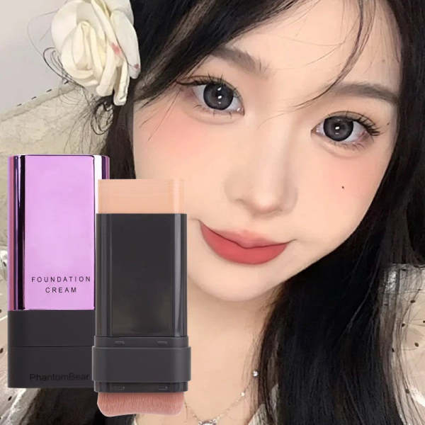 Phantom Bear 2 In 1 Luxury Anti-Wrinkle Foundation Stick With Brush - Image 2