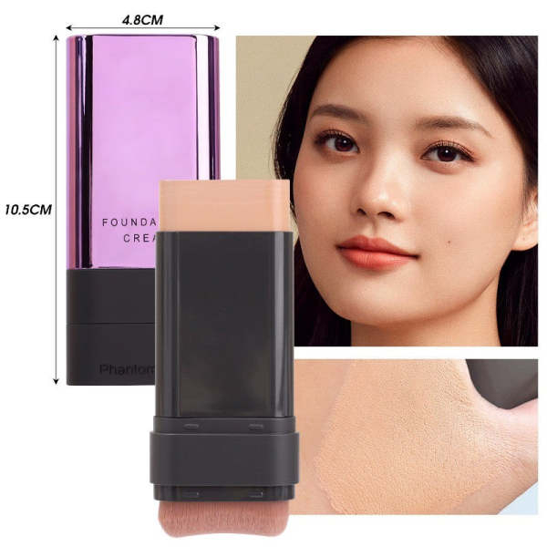 Phantom Bear 2 In 1 Luxury Anti-Wrinkle Foundation Stick With Brush - Image 4