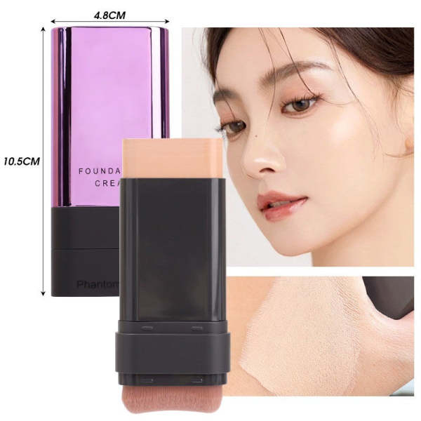Phantom Bear 2 In 1 Luxury Anti-Wrinkle Foundation Stick With Brush - Image 5