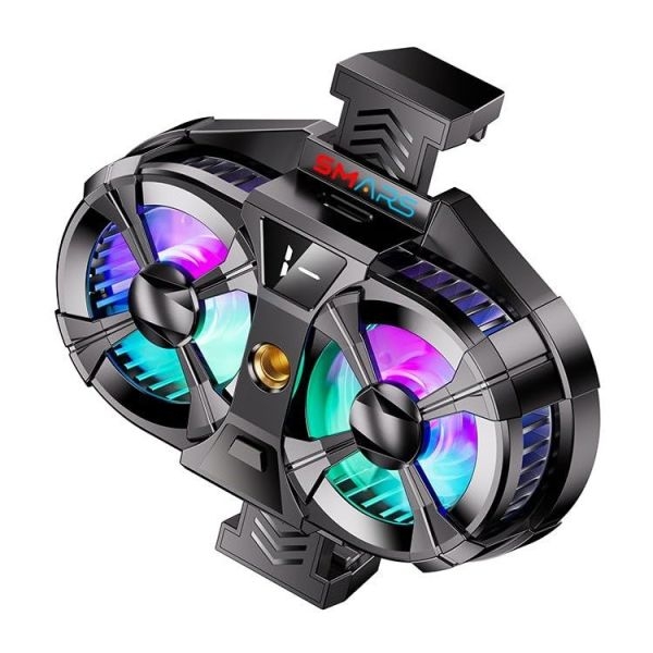 Phone Cooler Gaming Fan, Led Gaming Mobile Cooler, Dual Turbo Fan with Digital Display & Adjustable Clip Claw, 3 Speed Adjustable Phone Cooler Universal Phone Cooler for Live Streaming - Image 5