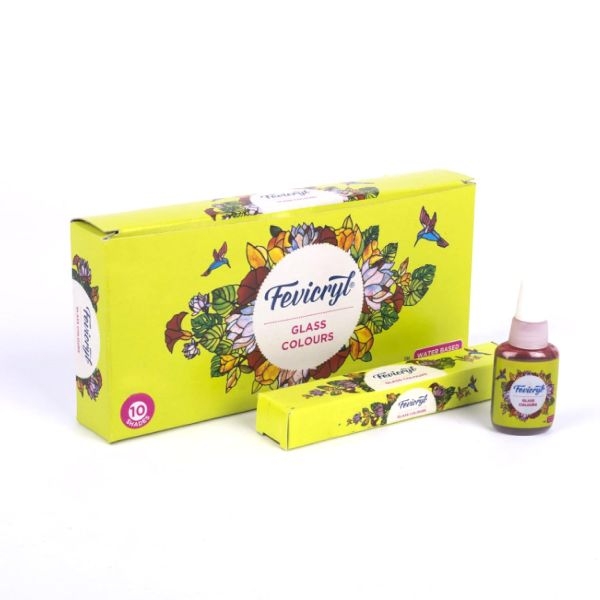 Pidilite Fevicryl Water Based Glass Colours 10 Assorted (115ml) - Image 3