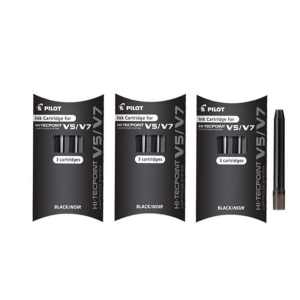 Pilot BXC-V5 / V7 Refill Replacment Spare Liquid Ink Cartridges For Hi-Tecpoint V5 & V7 Cartridge System Rollerball Pen (Pack Of 3 - 9 Cartridges)