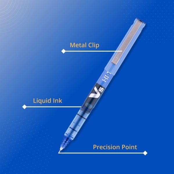 Pilot V5 Hi-Techpoint Pen Rainbow Colour Set of 12 (MultiColour) - Image 4