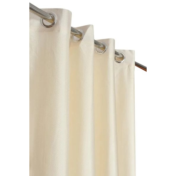 Plain Window Silk Curtain 4x7 ft – Eyelet Ring Top | Elegant Soft Fabric for Home, Bedroom & Living Room - Image 3