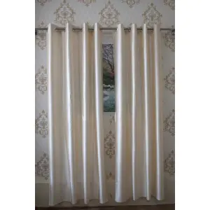 Plain Window Silk Curtain 4x7 ft – Eyelet Ring Top | Elegant Soft Fabric for Home, Bedroom & Living Room