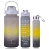 Plastic 3 in 1 motivational water bottle