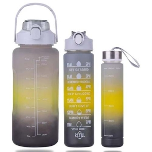 Plastic 3 in 1 motivational water bottle