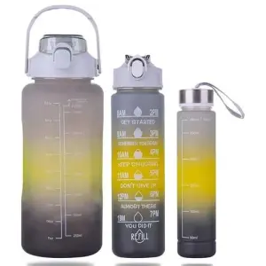 Plastic 3 in 1 motivational water bottle