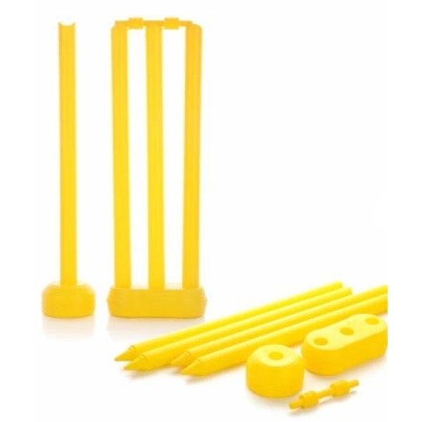 Plastic Cricket Stumps for kids Set of 3 stick and Base - Image 3