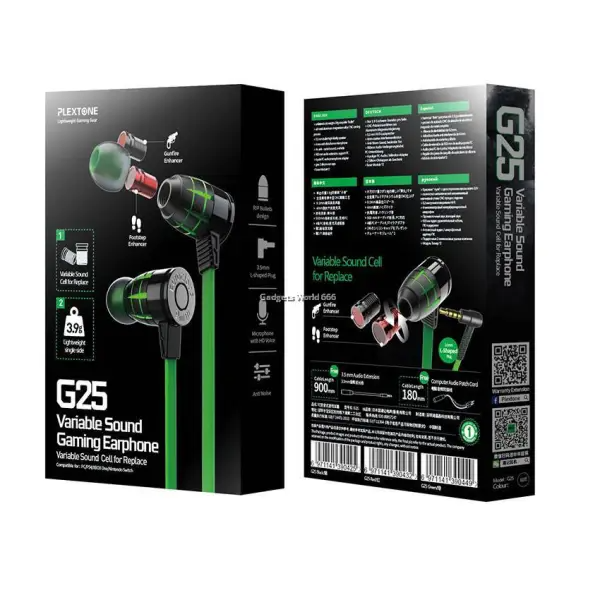 Plextone G25 Gaming Earphone 3.5mm - Image 2