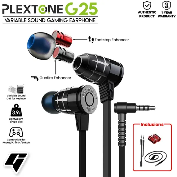 Plextone G25 Gaming Earphone 3.5mm - Image 3