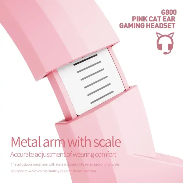 Plextone G800 Pink Cute Gaming Headphone With Mic Cat Ear - Image 5