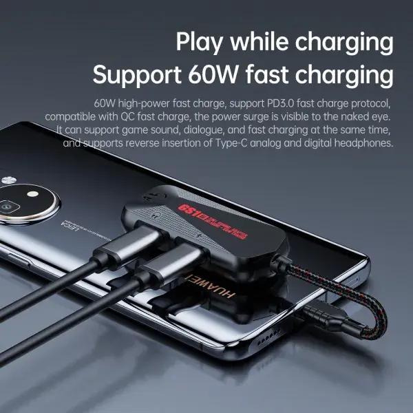 PLEXTONE GS1 Mark II Type C to AUX Audio Jack High Res 3 in 1 Gaming Audio Charge Adapter Connector (3.5mm) - Image 5
