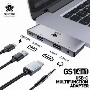 Plextone GS1 Mark III 4 In 1 Usb-C Multifunction Adapter Hub