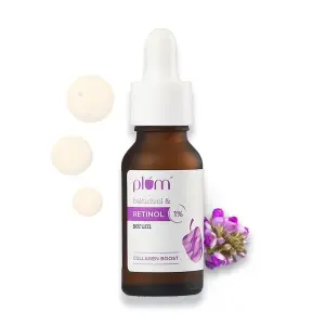 Plum 1% Retinol Anti-Aging Night Face Serum with Bakuchiol | Boosts Collagen, Reduces Fine Lines & Wrinkles | Retinol Serum for Face | for Women & Men | Beginner-Friendly | Suits All Skin Types | 20ml