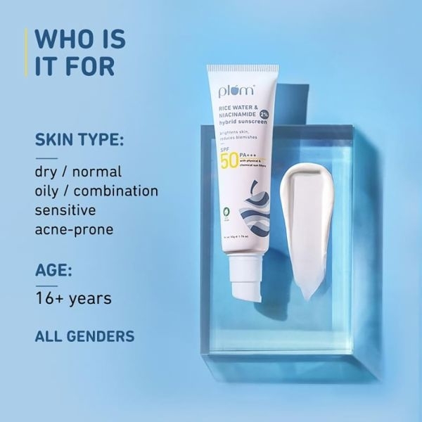 Plum 2% Niacinamide Sunscreen SPF 50 PA+++ With Rice Water 50 GM - Image 3